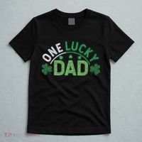 One Lucky Dad Shamrock Papa Irish Saint Patricks Day Daddy T-Shirt thumb 5
