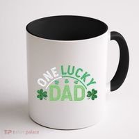 One Lucky Dad Shamrock Papa Irish Saint Patricks Day Daddy Coffee Mug thumb 1