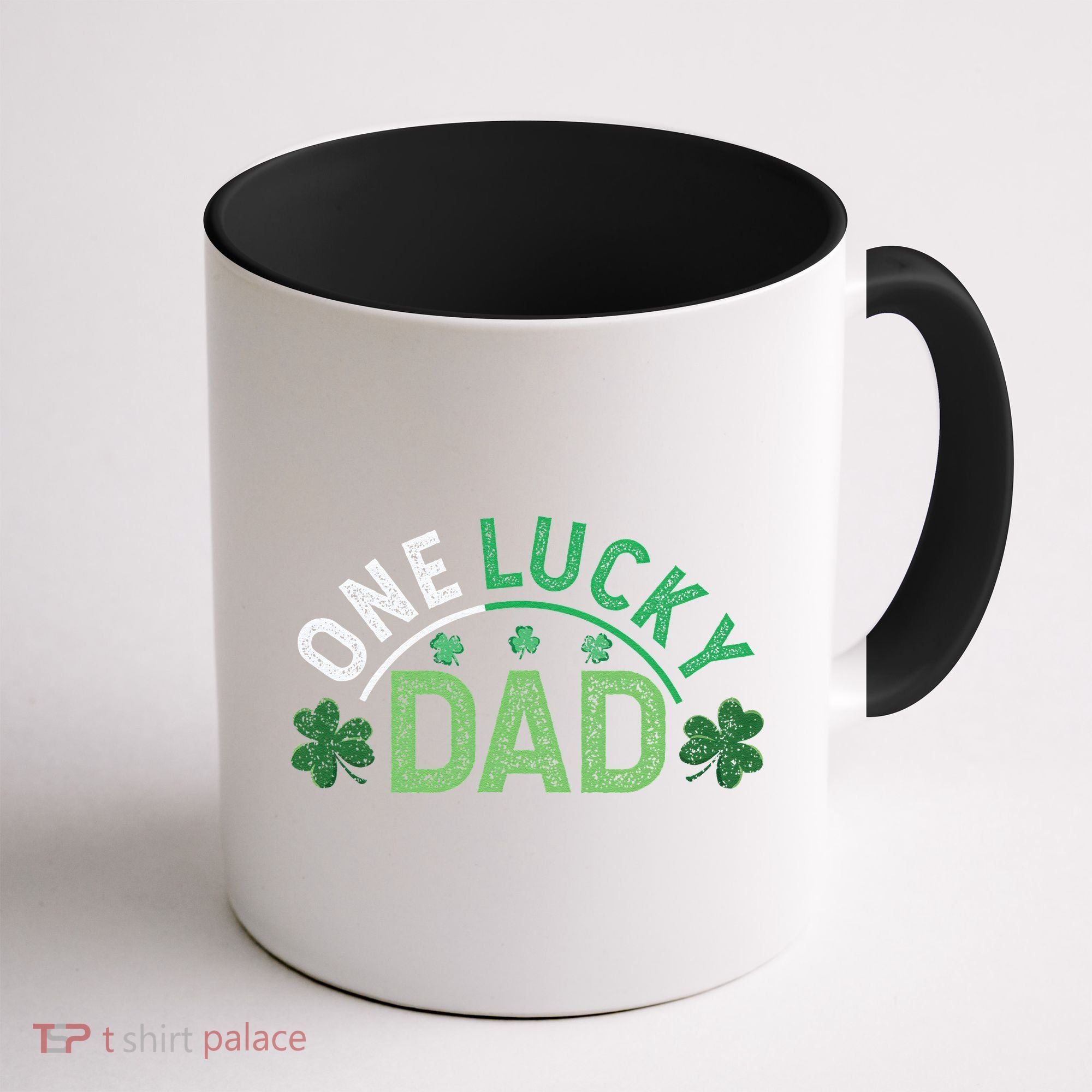 One Lucky Dad Shamrock Papa Irish Saint Patricks Day Daddy Coffee Mug