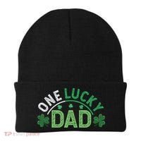One Lucky Dad Shamrock Papa Irish Saint Patricks Day Daddy Beanie thumb 0