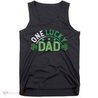 One Lucky Dad Shamrock Papa Irish Saint Patricks Day Daddy Tank Top thumb 0