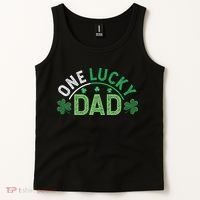 One Lucky Dad Shamrock Papa Irish Saint Patricks Day Daddy Tank Top thumb 2