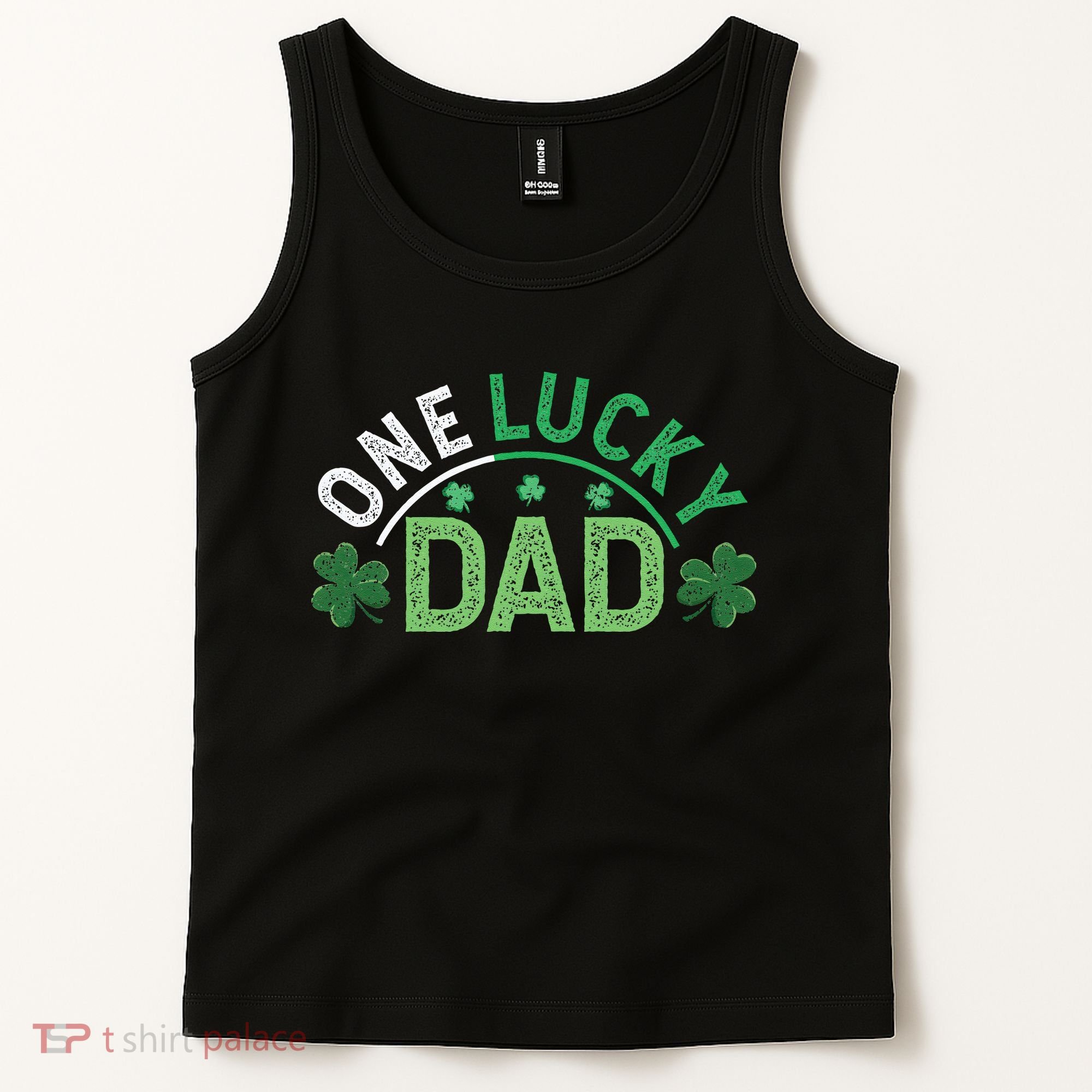 One Lucky Dad Shamrock Papa Irish Saint Patricks Day Daddy Tank Top