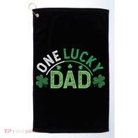 One Lucky Dad Shamrock Papa Irish Saint Patricks Day Daddy Golf Towel thumb 0