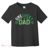 One Lucky Dad Shamrock Papa Irish Saint Patricks Day Daddy Toddler T-Shirt thumb 0