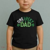 One Lucky Dad Shamrock Papa Irish Saint Patricks Day Daddy Toddler T-Shirt thumb 2