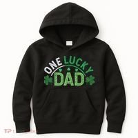One Lucky Dad Shamrock Papa Irish Saint Patricks Day Daddy Kids Hoodie thumb 0