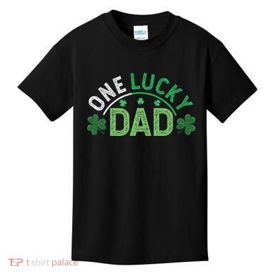 One Lucky Dad Shamrock Papa Irish Saint Patricks Day Daddy Kids T-Shirt