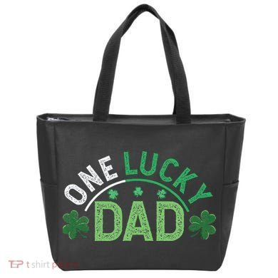 One Lucky Dad Shamrock Papa Irish Saint Patricks Day Daddy Tote Bag