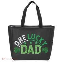 One Lucky Dad Shamrock Papa Irish Saint Patricks Day Daddy Tote Bag thumb 0