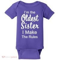 Oldest Sister I Make The Rules Funny Baby Bodysuit thumb 0