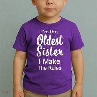 Oldest Sister I Make The Rules Funny Toddler T-Shirt thumb 2