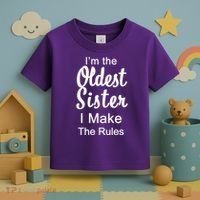 Oldest Sister I Make The Rules Funny Toddler T-Shirt thumb 3