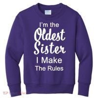 Oldest Sister I Make The Rules Funny Kids Sweatshirt thumb 0