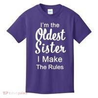 Oldest Sister I Make The Rules Funny Kids T-Shirt thumb 0