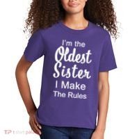 Oldest Sister I Make The Rules Funny Kids T-Shirt thumb 2
