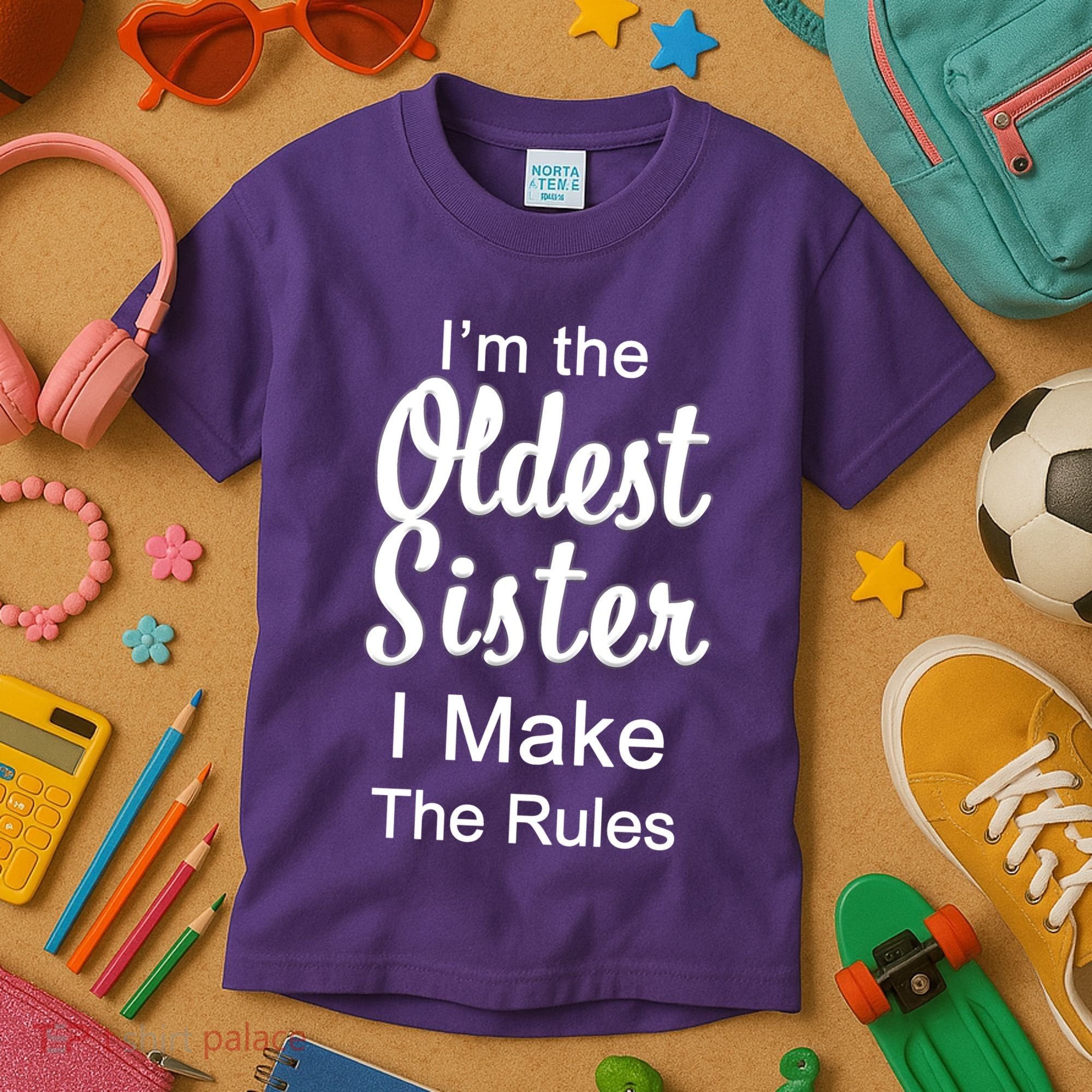 Oldest Sister I Make The Rules Funny Kids T-Shirt