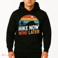 Outdoor Lover Funny Hike Now Wine Later Hiker Mom  Hoodie thumb 2