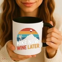 Outdoor Lover Funny Hike Now Wine Later Hiker Mom  Coffee Mug thumb 3