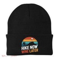 Outdoor Lover Funny Hike Now Wine Later Hiker Mom  Beanie thumb 0