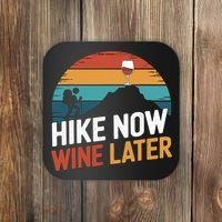 Outdoor Lover Funny Hike Now Wine Later Hiker Mom  Coaster thumb 0