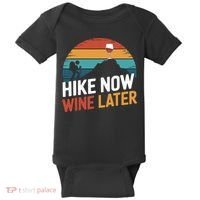 Outdoor Lover Funny Hike Now Wine Later Hiker Mom  Baby Bodysuit thumb 0
