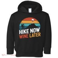Outdoor Lover Funny Hike Now Wine Later Hiker Mom  Toddler Hoodie thumb 0