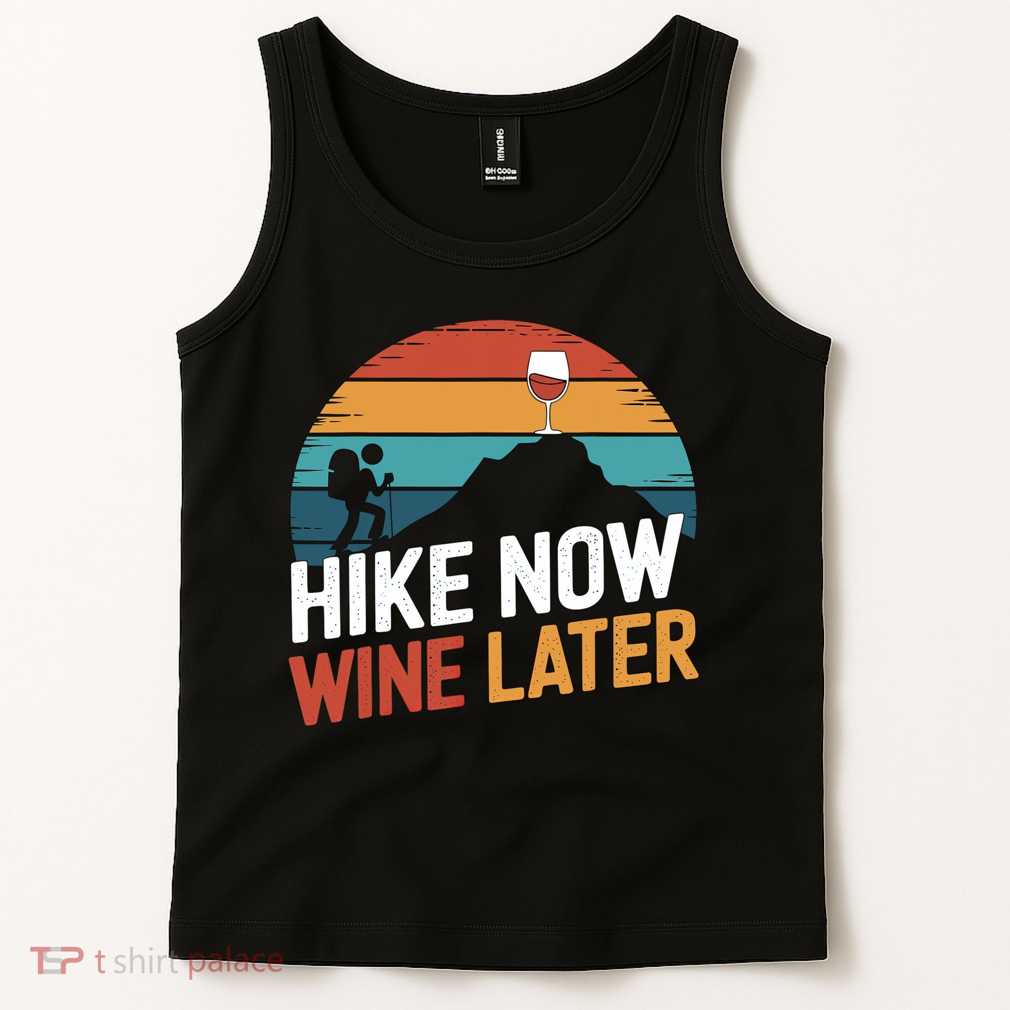 Outdoor Lover Funny Hike Now Wine Later Hiker Mom  Tank Top