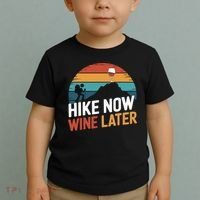 Outdoor Lover Funny Hike Now Wine Later Hiker Mom  Toddler T-Shirt thumb 2
