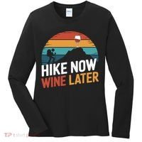 Outdoor Lover Funny Hike Now Wine Later Hiker Mom  Women's Long Sleeve Shirt thumb 0