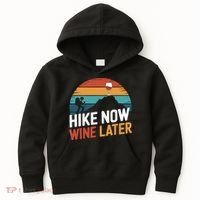 Outdoor Lover Funny Hike Now Wine Later Hiker Mom  Kids Hoodie thumb 0