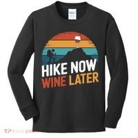 Outdoor Lover Funny Hike Now Wine Later Hiker Mom  Kids Long Sleeve Shirt thumb 0