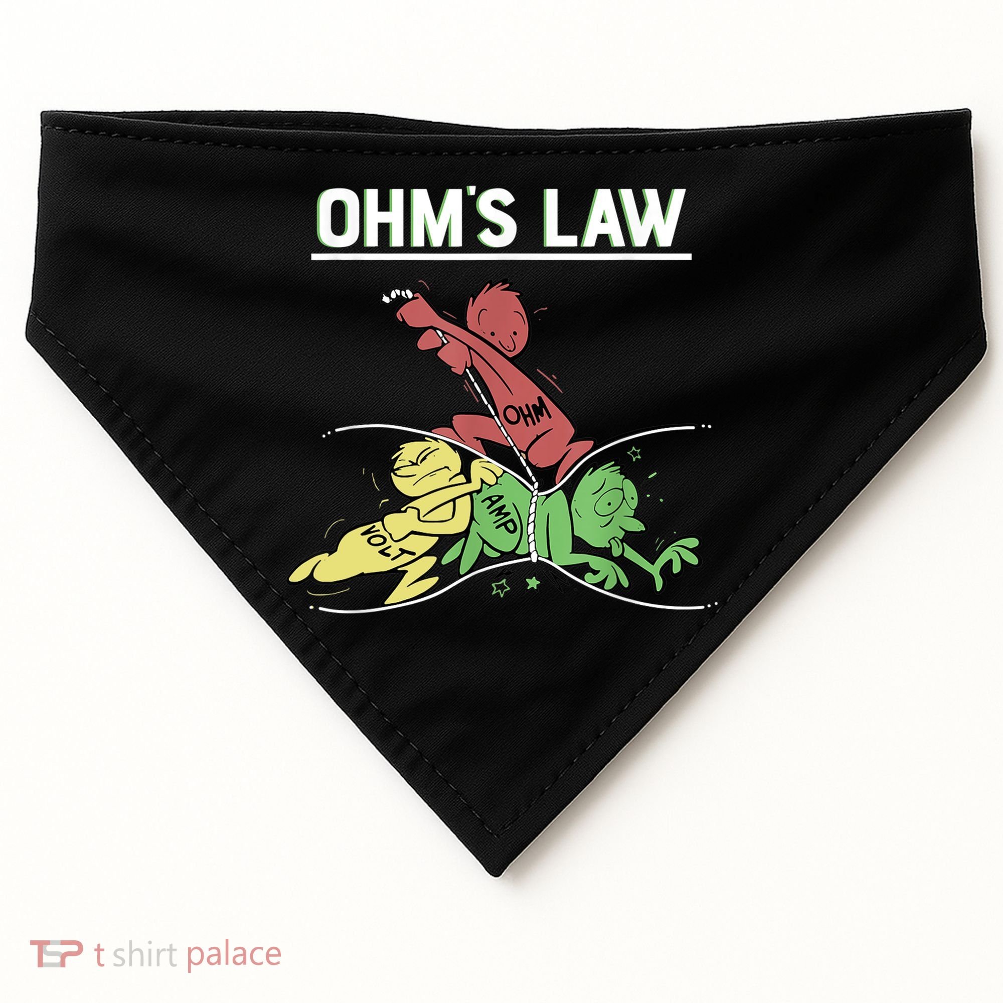 Ohms Law Funny Shirt.Electrical Electronics Engineer Funny T TShirt USA-Made Doggie Bandana