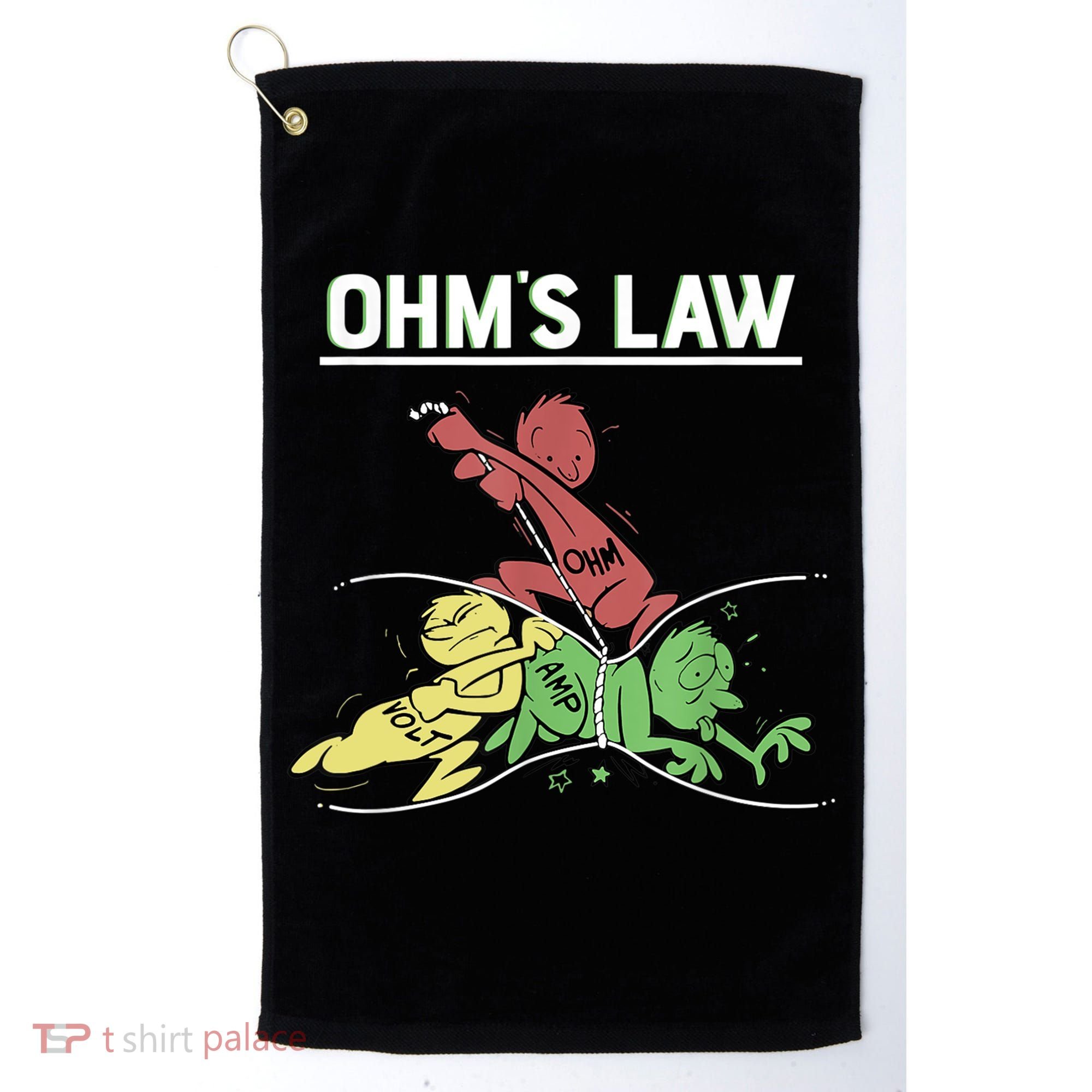Ohms Law Funny Shirt.Electrical Electronics Engineer Funny T TShirt Golf Towel