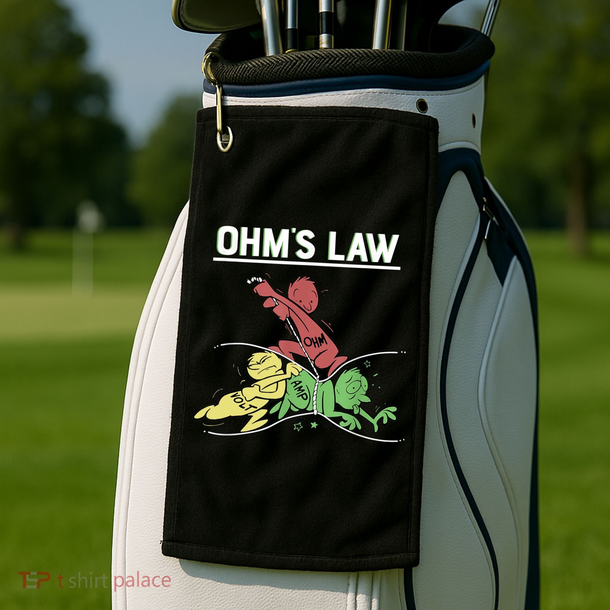 Ohms Law Funny Shirt.Electrical Electronics Engineer Funny T TShirt Golf Towel