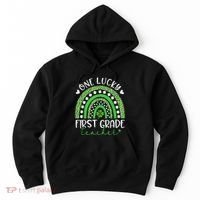 One Lucky First Grade Teacher St Patricks Day Funny Rainbow Hoodie thumb 0
