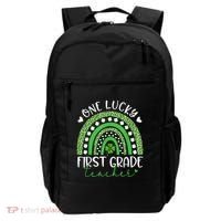 One Lucky First Grade Teacher St Patricks Day Funny Rainbow Backpack thumb 0