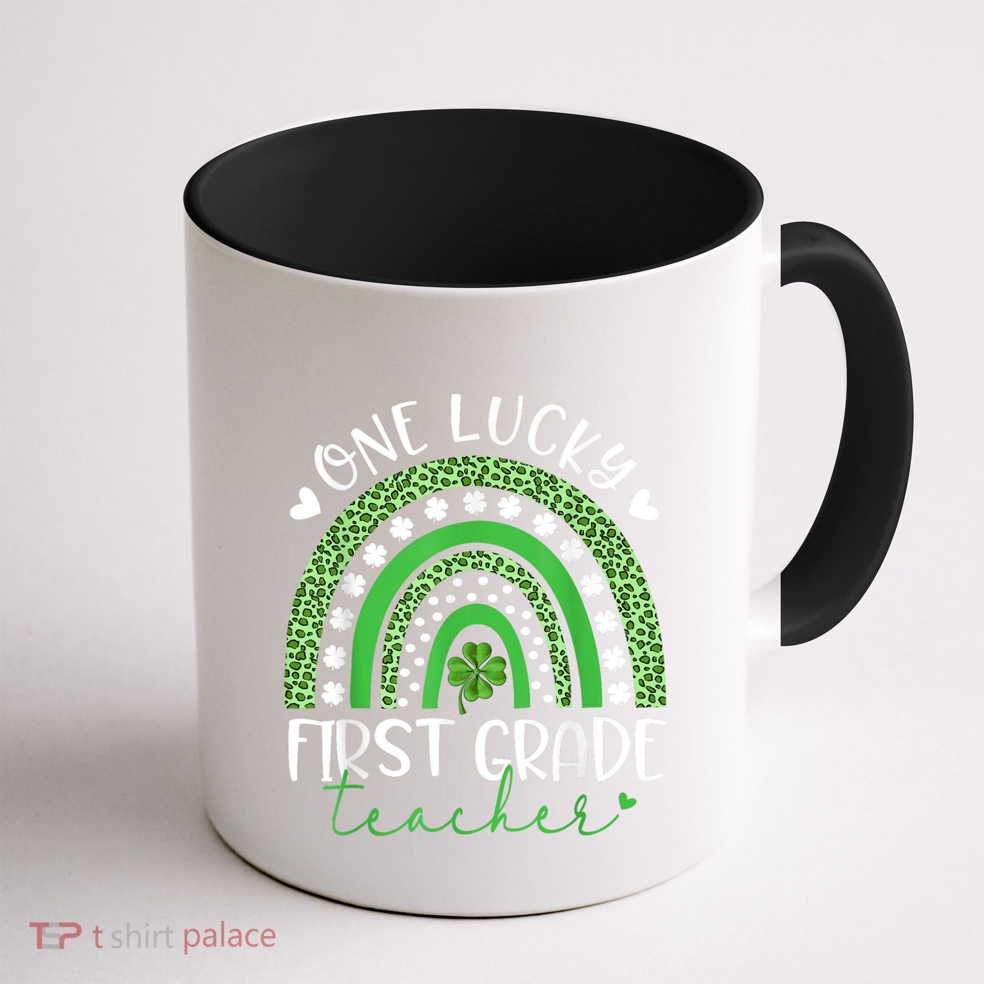 One Lucky First Grade Teacher St Patricks Day Funny Rainbow Coffee Mug