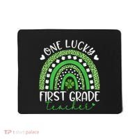 One Lucky First Grade Teacher St Patricks Day Funny Rainbow Mousepad thumb 0