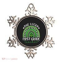 One Lucky First Grade Teacher St Patricks Day Funny Rainbow Ornament thumb 0