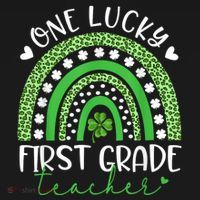 One Lucky First Grade Teacher St Patricks Day Funny Rainbow Women's Tank Top thumb 5
