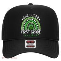 One Lucky First Grade Teacher St Patricks Day Funny Rainbow Hat thumb 0