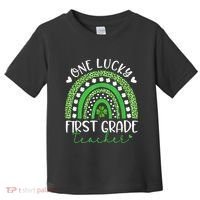 One Lucky First Grade Teacher St Patricks Day Funny Rainbow Toddler T-Shirt thumb 0