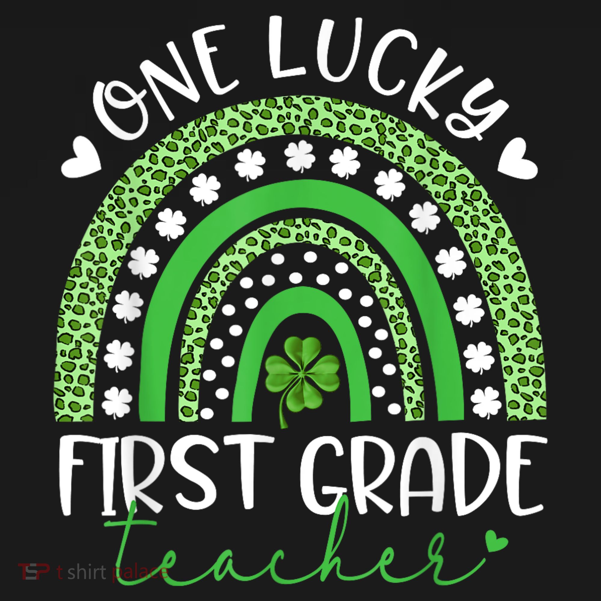 One Lucky First Grade Teacher St Patricks Day Funny Rainbow Kids Sweatshirt