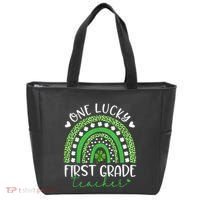 One Lucky First Grade Teacher St Patricks Day Funny Rainbow Tote Bag thumb 0