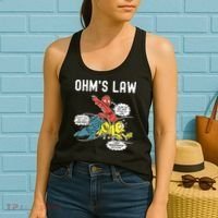 Ohms Law Funny Electricity Explained Electrical Engineer Women's Tank Top thumb 2