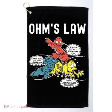 Ohms Law Funny Electricity Explained Electrical Engineer Golf Towel