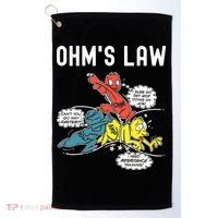 Ohms Law Funny Electricity Explained Electrical Engineer Golf Towel thumb 0