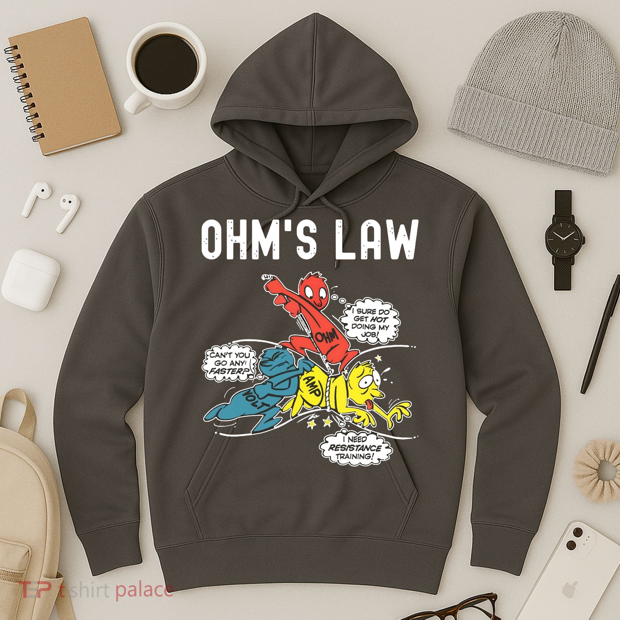 Ohms Law Funny Electricity Explained Electrical Engineer Hoodie