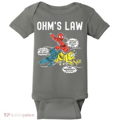 Ohms Law Funny Electricity Explained Electrical Engineer Baby Bodysuit